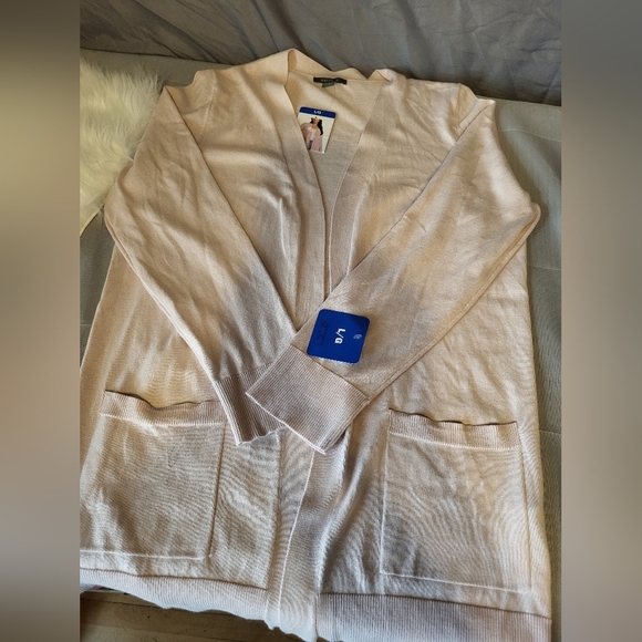Matty M Women's Light Pink Cardigan Sweater, Size Large - Picture 5 of 5